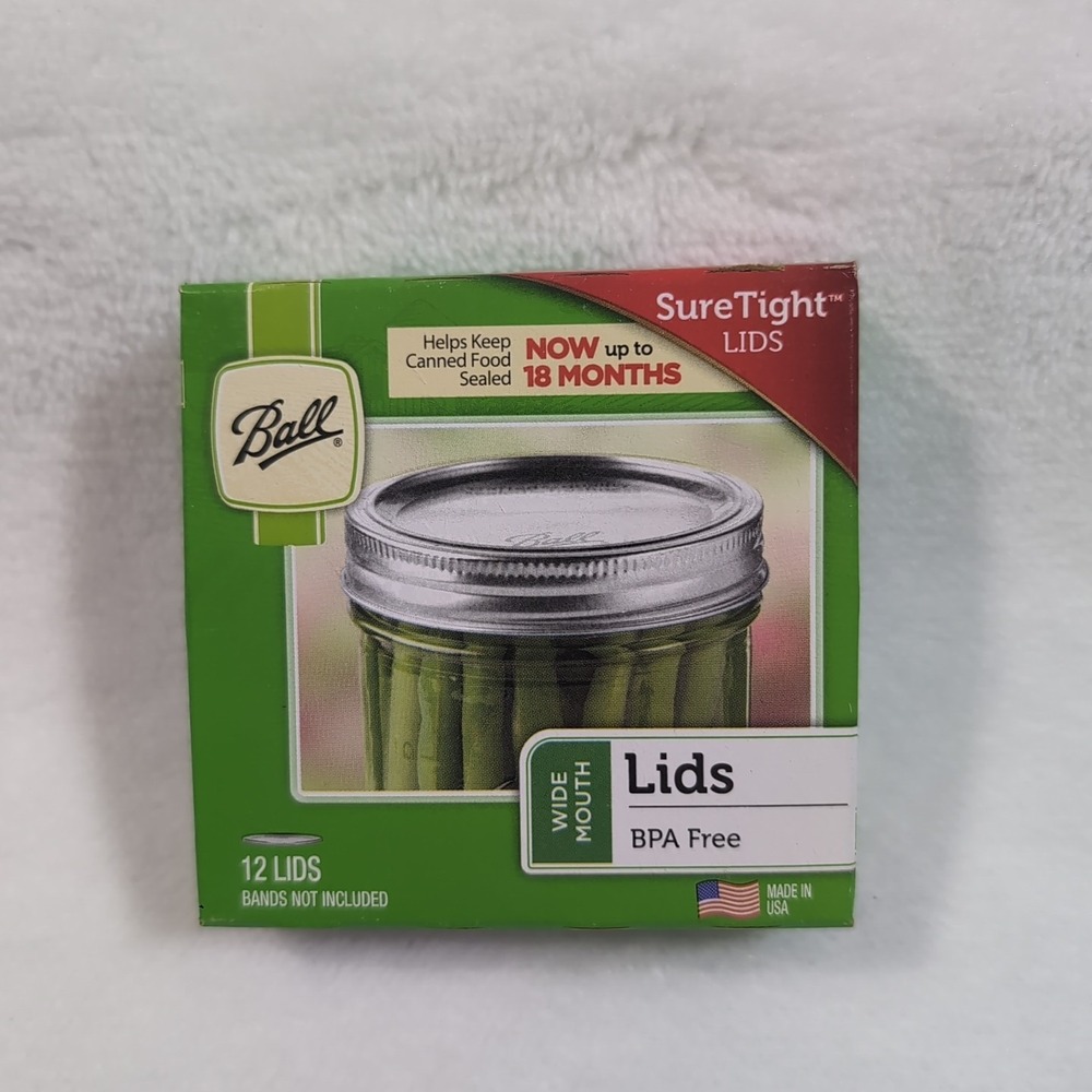 Ball Jars Wide Mouth Sure Tight Lids, 12 Count (1440042050), Preserving Canning